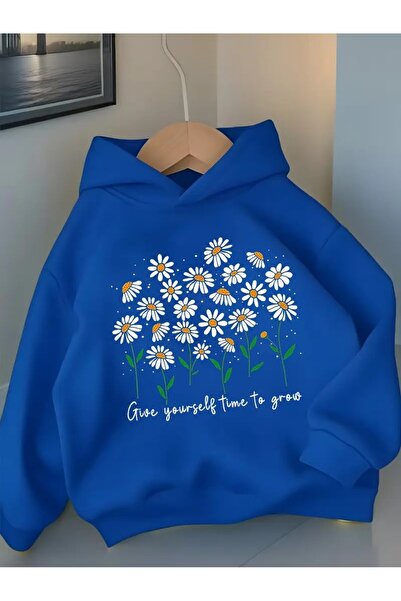 oneagılyazı Φούτερ με κουκούλα για παιδιά Λευκό λουλούδι μαργαρίτα με τύπωμα