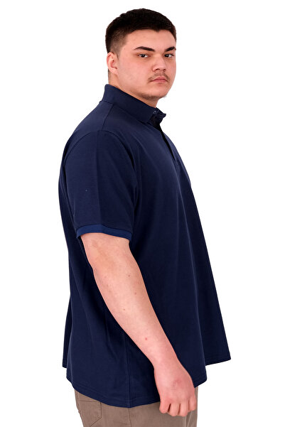 ModeXL Ανδρικό μπλουζάκι με λαιμόκοψη πόλο μεγάλου μεγέθους Mode XL με κέντημα U25307 Indigo