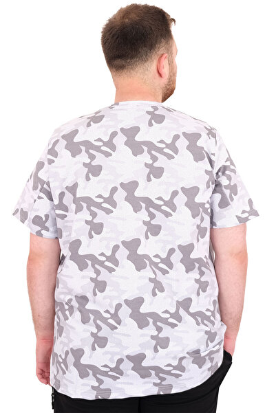 ModeXL Fashion XL Large Size Men's T-Shirt Crew Neck Dore U25034 Black Camouflage