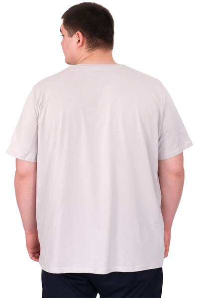 ModeXL Ανδρικό μπλουζάκι μεγάλου μεγέθους Mode XL με λαιμόκοψη OPTIMISTIC U25028 Γκρι