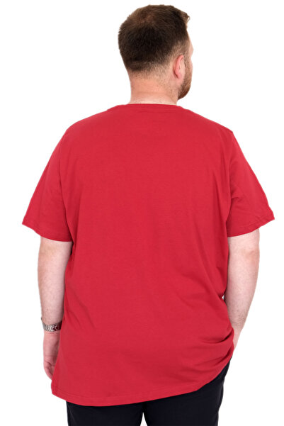 ModeXL Ανδρικό μπλουζάκι Mode XL με λαιμόκοψη REBEL U25039 Βουργουνδία