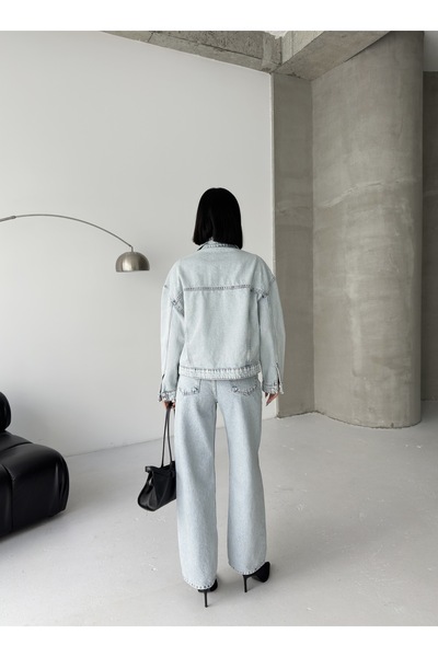 SOLİS MODA Women's Denim Suit