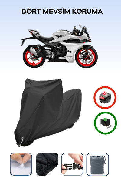 Breen Black Lock Compatible Cfmoto 450 Sr Compatible Motor Tarpaulin, Protection Cover