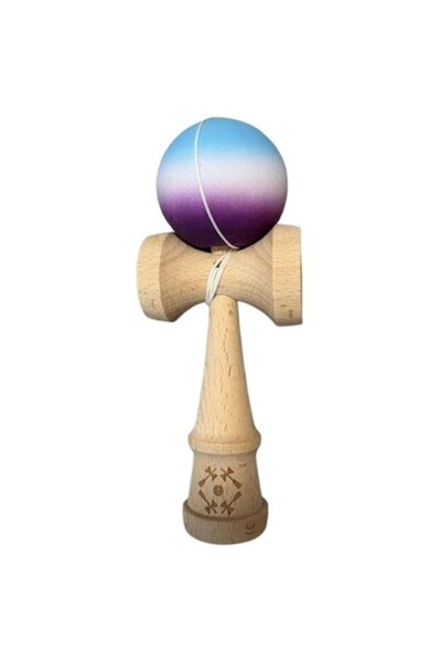 Kendama Set profesionala din lemn albastru-alb-violet