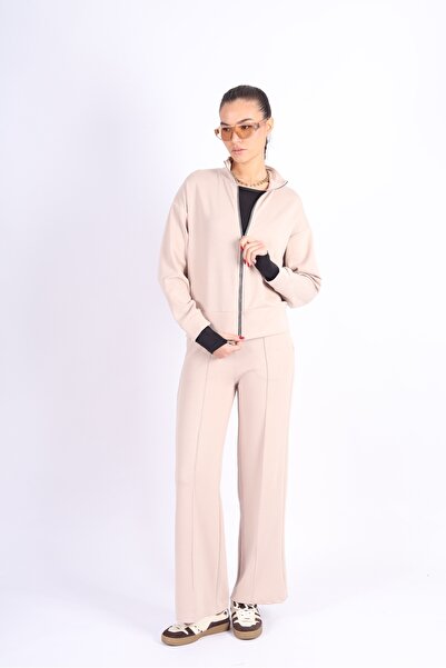 YMZlife Kadın Fermuarlı Rahat Kalıp Eşofman Takımı