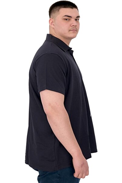 ModeXL Ανδρικό μπλουζάκι Mode XL Plus Size Polo Flag U25304 Navy Blue