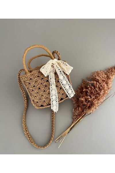 Melonndesign Shoulder Bag, Knitted, Straw Bag