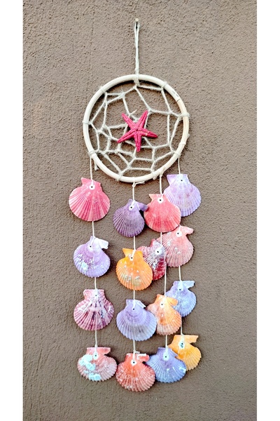 Antioch Art And Design Büyük Boy Dream Catcher Deniz Yıldızlı Deniz Kabuklu R...