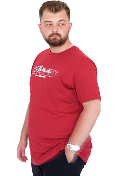 ModeXL Ανδρικό μπλουζάκι μεγάλου μεγέθους Mode XL με λαιμόκοψη ORIGINALS U25038 Βουργουνδία