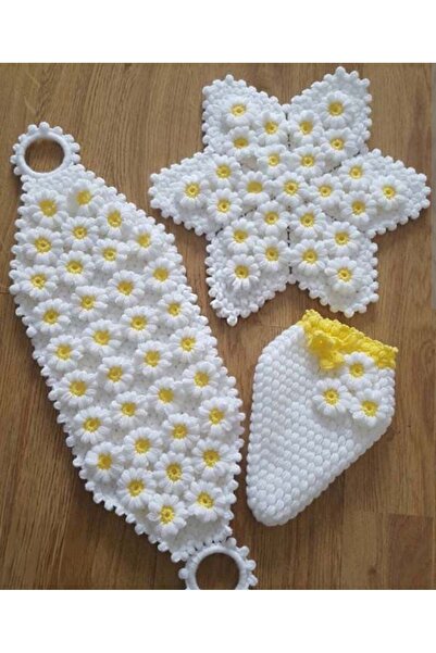 RT طقم مناشف محبوك يدويًا من 3 قطع مع صندوق هدايا