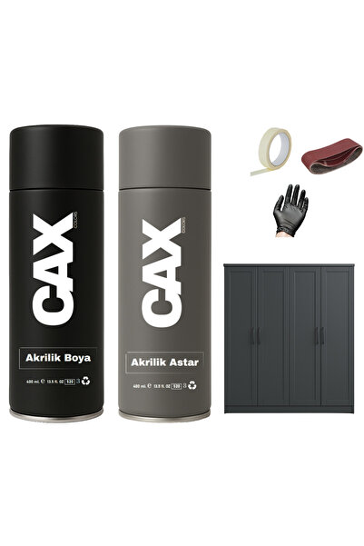 caxcolors AHŞAP&LAKE DOLAP BOYASI ÖZEL YAPIM AKRİLİK SPREY BOYA 400 ML + ÇİZİ...