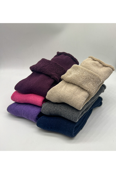 CİHO 6 чифта дамски зимни, дебели, накъдрени, без еластични термочорапи