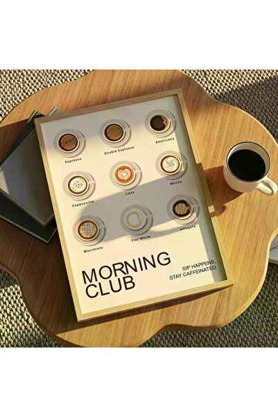 Esci Design Pictură înrămată cu cadru - Pictură pentru bucătărie - Artă de perete pentru bucătărie - Pictură în tendințe - Kahve1002