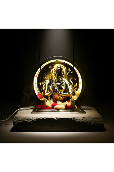 FORTE DESING Başak Burcu Işıklı Tütsülük–El Yapımı 3D Figürlü Ledli Geri Akış...