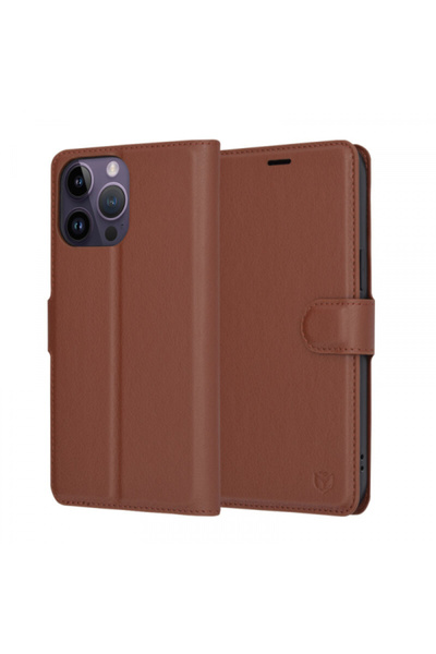 Techsuit Husă pentru Apple iPhone 14 Pro Max, Techsuit, Leather Folio, Maro
