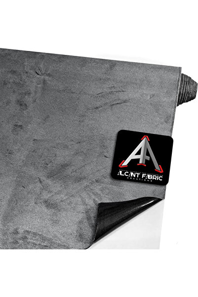 alcantfabric Yapışkanlı Alcantara Kumaş Oto Döşeme Kaplama Gri 20cmX150cm