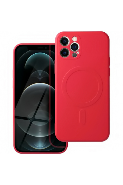 OEM Husa MagSafe pentru Apple iPhone 12 Pro, OEM, Silicone, Rosie