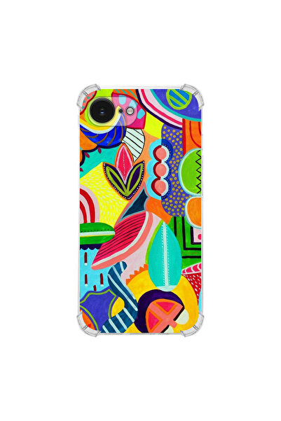 PrintiFy حافظة شفافة مضادة للصدمات مطبوعة بألوان ريترو 7 متوافقة مع هاتف آيفو...