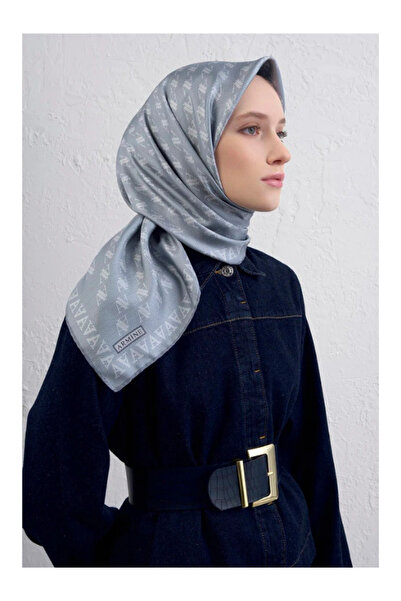 Armine Tivil Saf İpek Eşarp 9412 - 80 Buz Mavisi