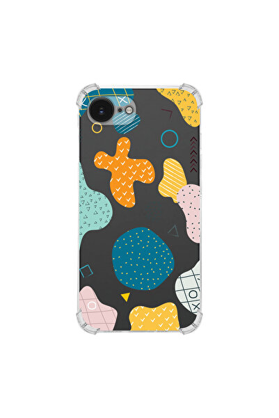 PrintiFy غطاء شفاف مضاد للصدمات مع حماية للزوايا مطبوع بأشكال هندسية متوافق م...