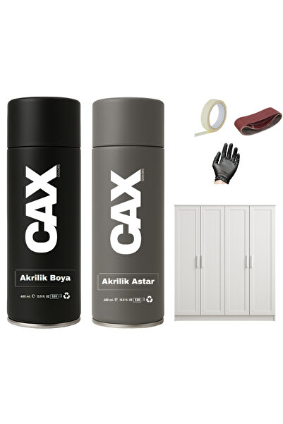 caxcolors AHŞAP&LAKE DOLAP BOYASI ÖZEL YAPIM AKRİLİK SPREY BOYA 400 ML + ÇİZİK ASTARI