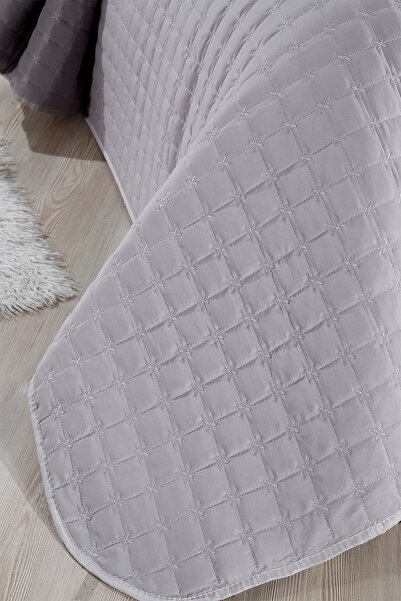 CeyCeyCatch Yıldız Single Quilted Bedspread Gray