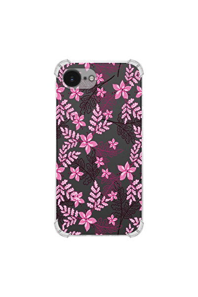 PrintiFy Floral Pink Printed Corner Protection Transparent Case Compatible wi...