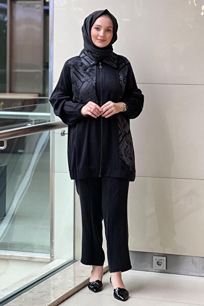 Nuss Jacquard Patterned Cap Pants Set