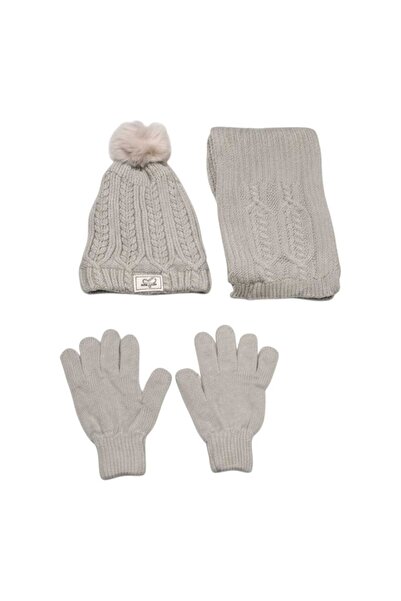 Aware Time Kitti 9-15 Years Old Girls' Fleece Scarf, Beanie, Gloves 3-Piece Set