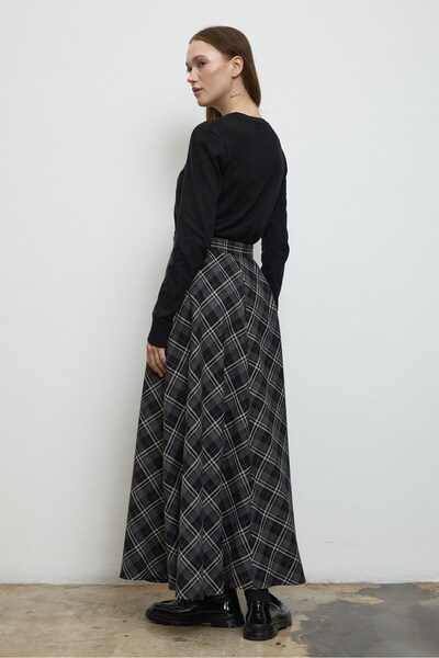 QANU Καρό φούστα Lady Μαύρη