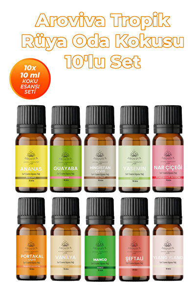 Aroviva Tropik Rüya Oda Kokusu 10'Lu Set – Doğal Esansiyel Uçucu Yağ,Difüzör ...