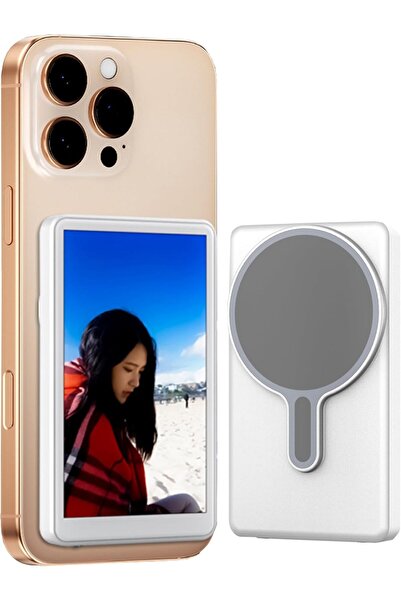 HYX Back Camera Monitor for iPhone & Samsung - Magnetic Selfie Screen (White)