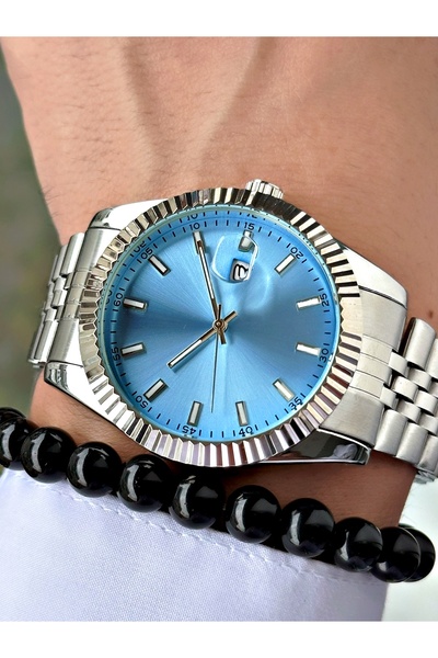 Tisaati Luxury Design Special Series Eşref Single Watch Model Metal Band Men's Wristwatch with Calendar-Bracelet Gift