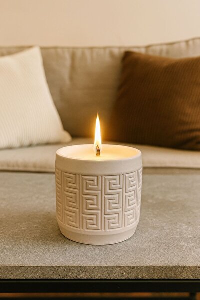 Havalı Tasarım Geometrik Desenli El Yapımı Dekoratif Kokulu Mum