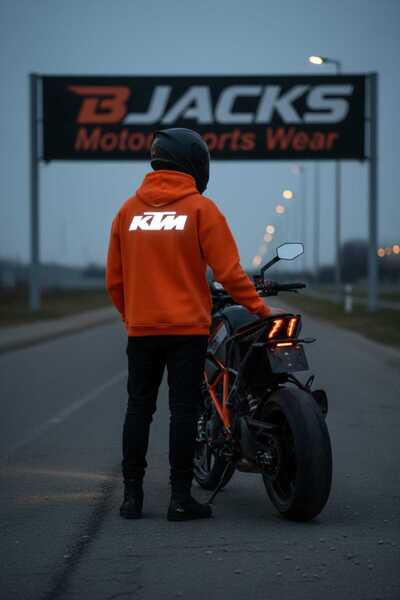 BJACKS Motorsports Wear KTM Spirit Помаранчева худі з рефлекторами Premium Hoodie
