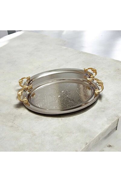 Mrt Steel Oval 2 Piece Tray 40 Cm / 48 Cm