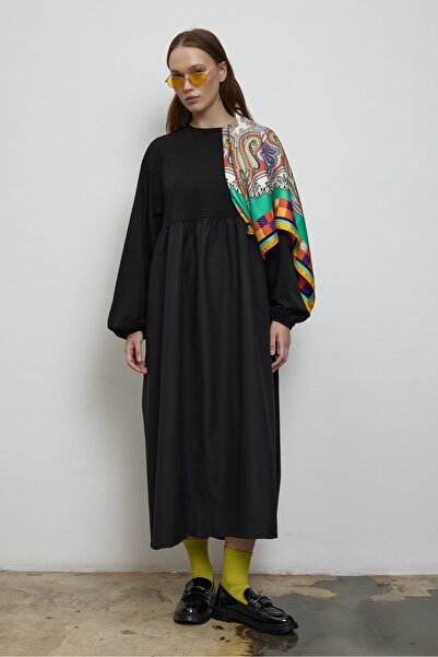 QANU Drawstring Sweat Dress Black