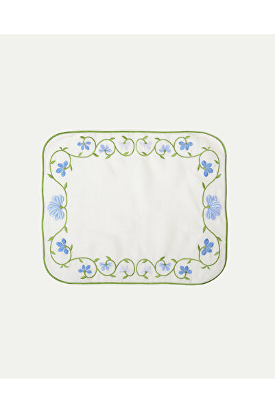 Mariaida home Amerikan Servis Peçete Set Beyaz Mavi