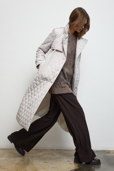 QANU Καπιτονέ παλτό Valora Μπεζ