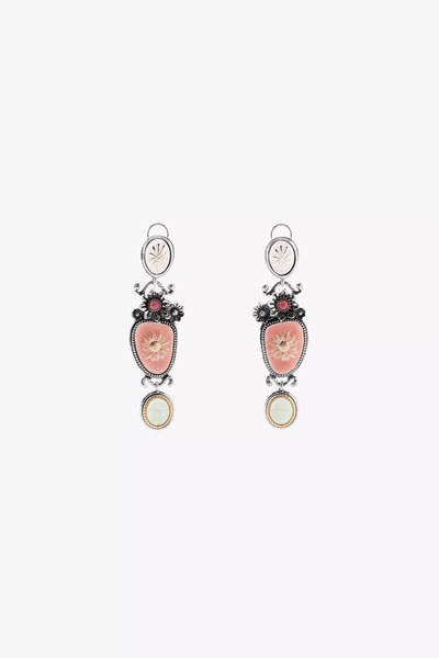 SU PERİSİ TAKI BİJUTERİ ÇİÇEK VE TAŞLI KÜPE