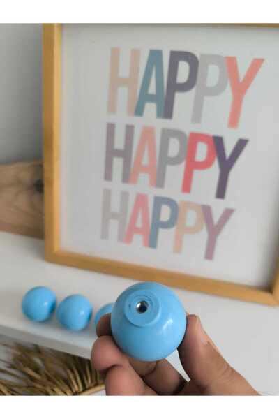 Monkabox Blue Cabinet Drawer Handle