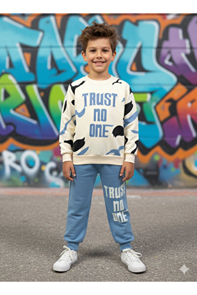 KGN GİYİM Boy's Seasonal Top and Bottom Tracksuit Set