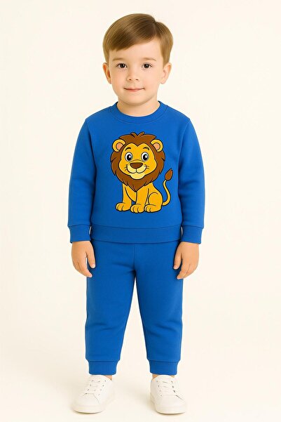 playwear Σετ φούτερ για κορίτσια και αγόρια με βαμβακερό σχέδιο λιοντάρι, για...
