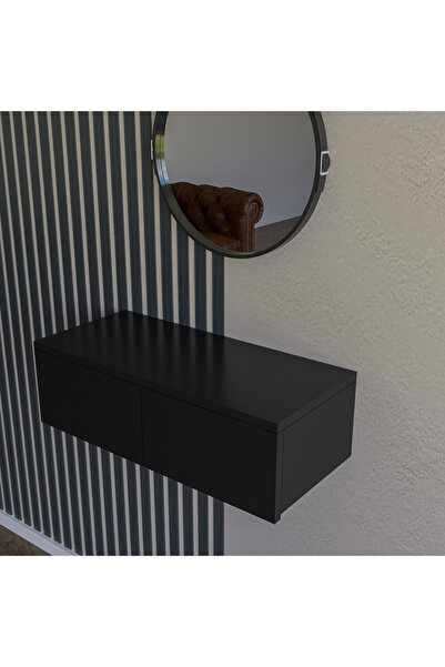 Barida Sanat Konsol İki Çekmeceli | Dresuar | Duvara Monte MDF Ahşap Raf | Makyaj Masası | 80 cm uzunluk