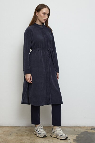 QANU Вельветова сорочка синього кольору