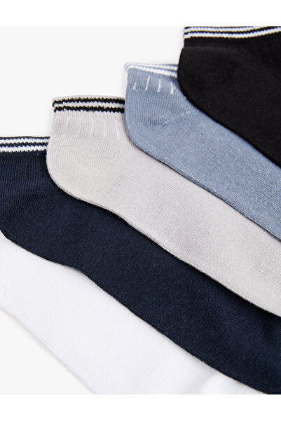 Koton Striped Cotton 5-Piece Booties Socks Set