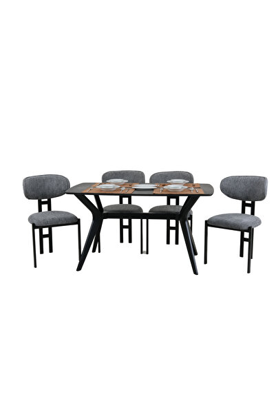 PLASMOB 80x140 Mutfak Masası Takımı 1 Masa + 4 Sandalye Salon Masası Viktoria...