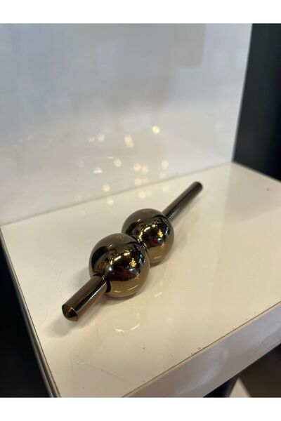 Emaks Mâner metalic dublu Petra, 32 mm, bronz, ușă dulap, unitate TV modernă, sertar, mobilier, noptieră, auriu