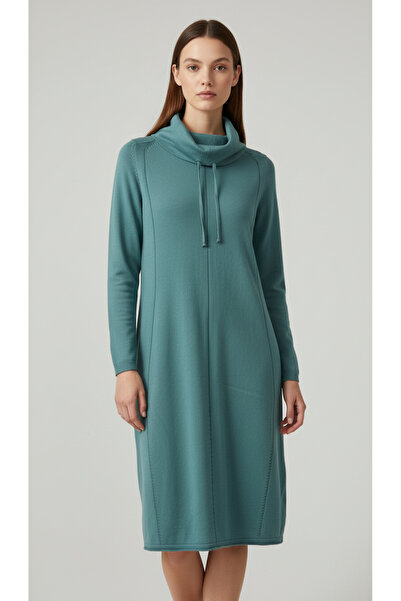 Digz fashion فستان/توب تريكو أخضر بجيوب مصنوع من القطن العضوي 100%