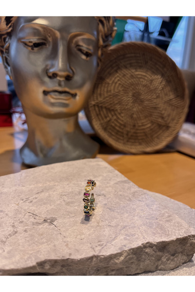 nunu takı خاتم رفيع مرصع بالأحجار الكريمة الملونة